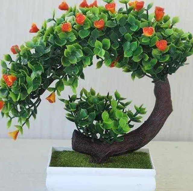 Plastic bonsai with fake flowers Gules - Shop at LoveMi