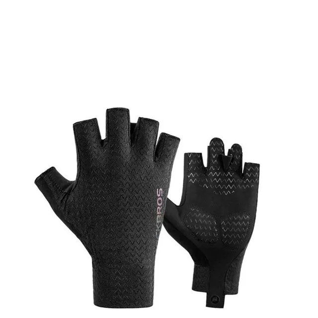 Anti Skid Quick Drying Ice Silk Short Finger Gloves For Road Vehicles Black - Shop at LoveMi
