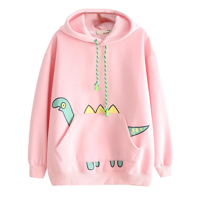 Women's hooded plus fleece sweater Pink - Shop at LoveMi