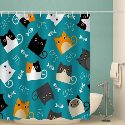 Butterfly play dog digital printing shower curtain Blue - Shop at LoveMi