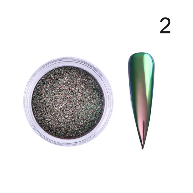 Mirror peacock laser manicure powder Grey - Shop at LoveMi