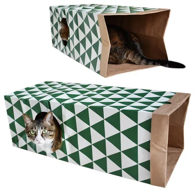 Connaught pet toysuppliestoy Foreign tradechannel tunnel paperhouse Green White - Shop at LoveMi