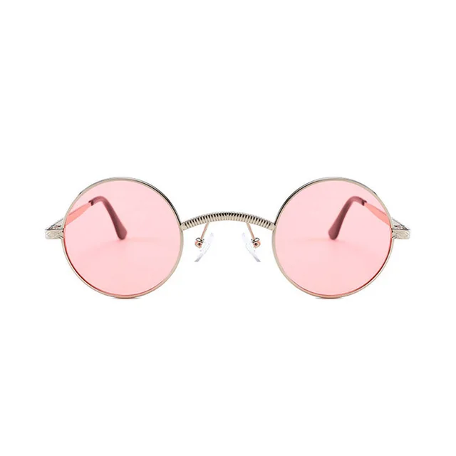 Round Senior Steampunk Fashion Eye Protection Sunglasses Pink - Shop at LoveMi
