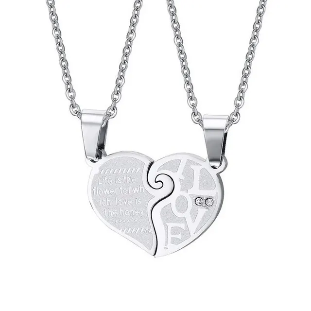 Love pendant couple necklace Silver - Shop at LoveMi