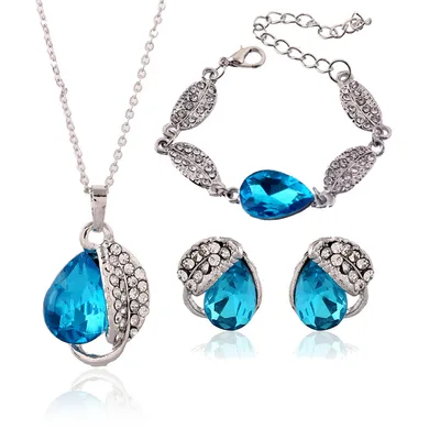 The bride headdress three set of European and American cross border electricity explosion bracelet and Earring Pendant Drop students Default - Shop at LoveMi