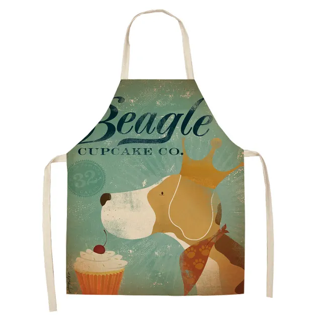 Cotton and linen cartoon dog apron 23 Style - Shop at LoveMi
