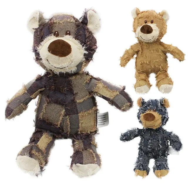 Cute Pet Dog Cat Plush Squeak Sound Dog Toys Bear Shape Pet Dogs Bite Resistant Molar Chew Toys Pets Interactive Training Toys Pet Products 3Colors - Shop at LoveMi