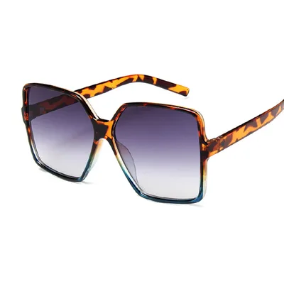 Fashion Black Gradient Sunglasses Summer Leopard Blue - Shop at LoveMi