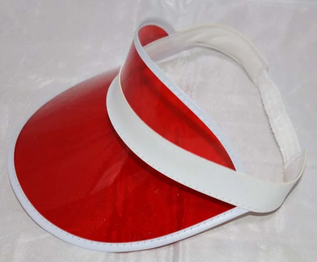 Europe and the United States transparent PVC empty top hat transparent candy Harajuku style summer sun hat Gules - Shop at LoveMi