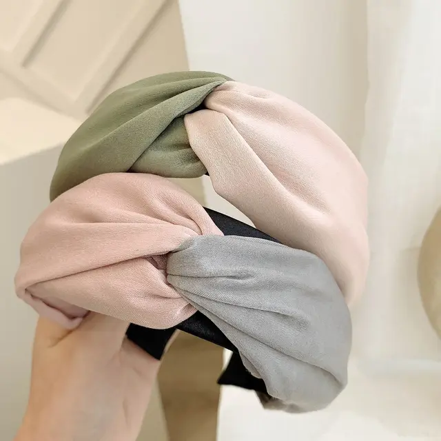 Going out hair band headband broad side simple Korean Pink Green Grey - Shop at LoveMi