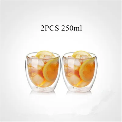 Heat resistant glass double coffee cup 2Pcs 250Ml - Shop at LoveMi
