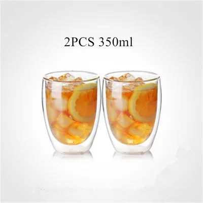 Heat resistant glass double coffee cup 2Pcs 350Ml - Shop at LoveMi