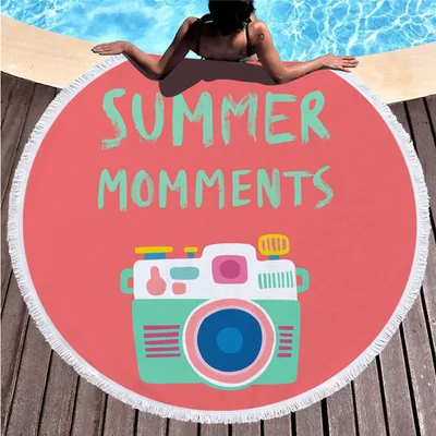 Round printed beach towel shawl beach towel 2 Style 150 X 150Cm - Shop at LoveMi
