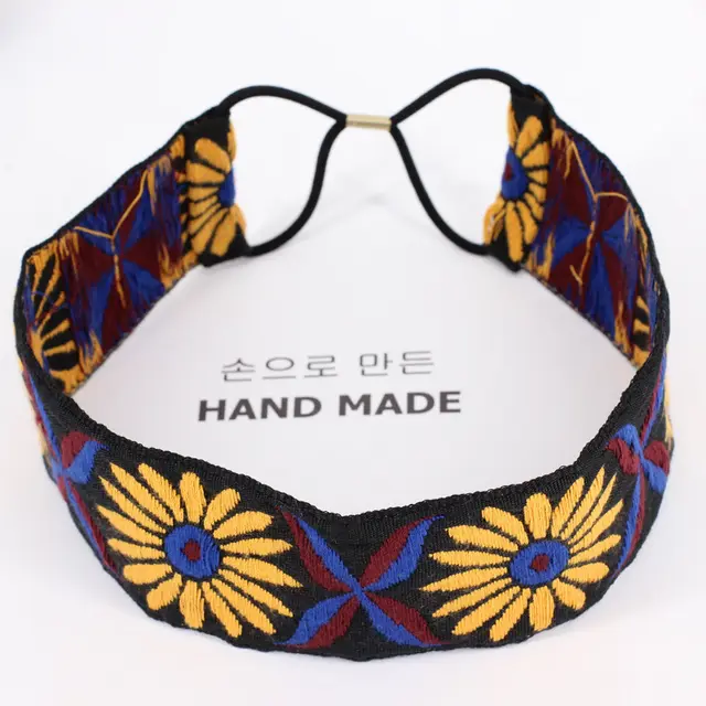 Headdress Retro Bohemian Totem Embroidery Ethnic Style Knotted Headband 8Style - Shop at LoveMi