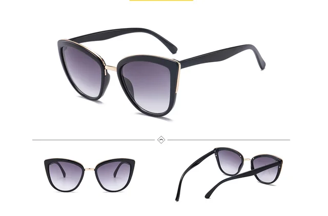 Female Gold Plastic Mixed Eye Protection Sunglasses - Grey