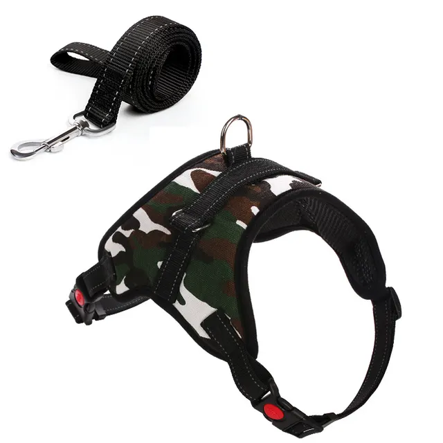 Camouflage harness and dog leash 01 Color - Shop at LoveMi