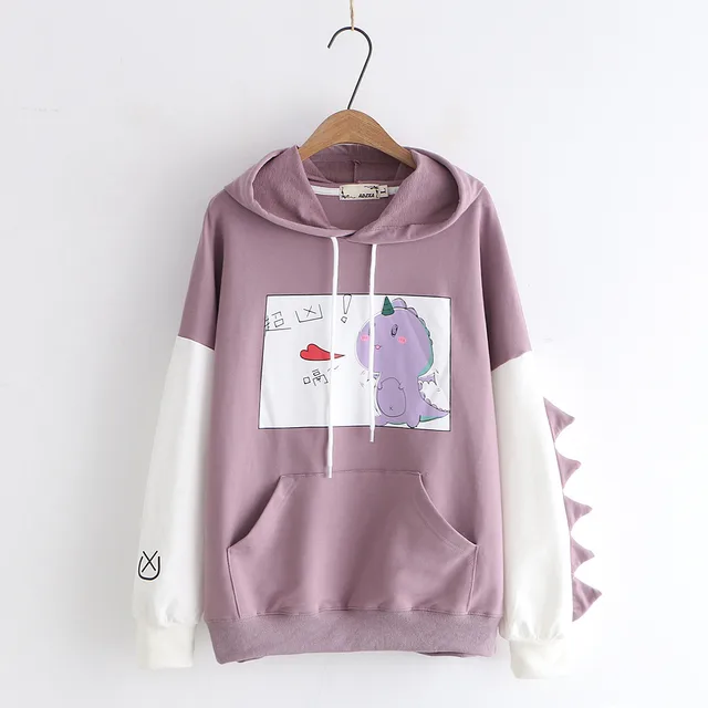 Printed autumn and winter sweater Purple - Shop at LoveMi