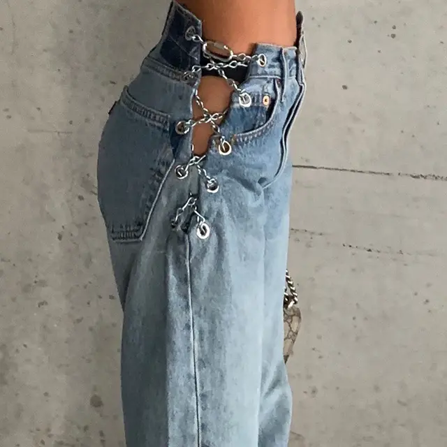 Women's high waist washed jeans Blue - Shop at LoveMi
