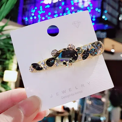 Heavy Metal Hairpin Net Red Diamond Bear Hair Accessories Grey - Shop at LoveMi