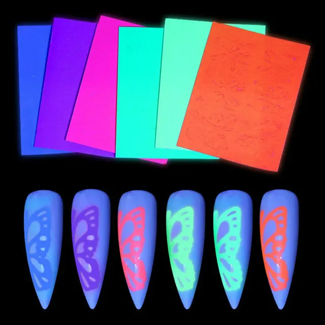 Laser Flame Nail Sticker Butterfly - Shop at LoveMi