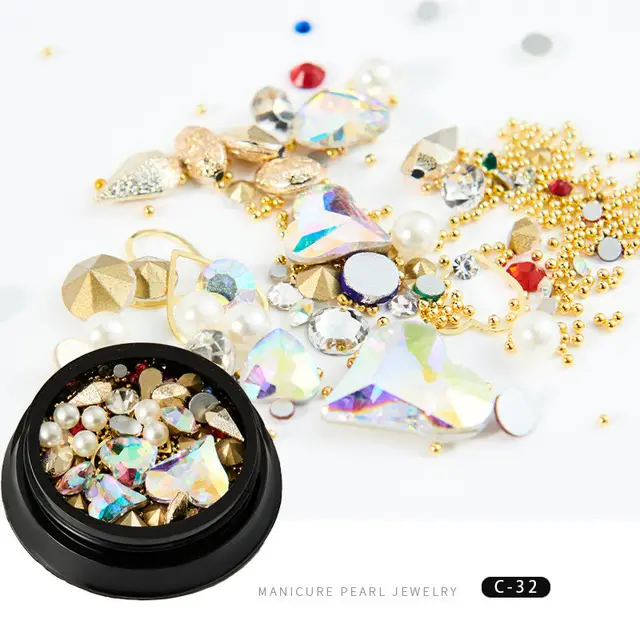 Nail Xingyue popular copper round rivets sequins nail drill ornaments 32 Style - Shop at LoveMi