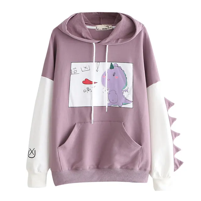 Sweet print autumn and winter sweater Purple - Shop at LoveMi
