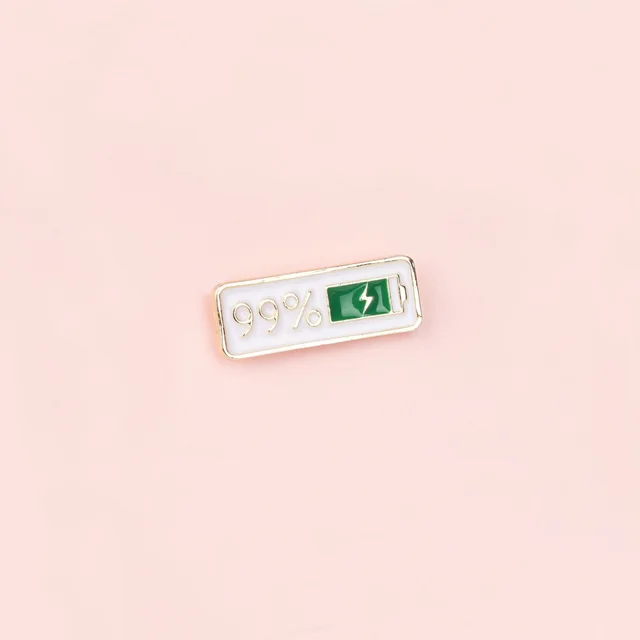Cartoon Battery Small Brooch Metal Drip Accessories Green - Shop at LoveMi