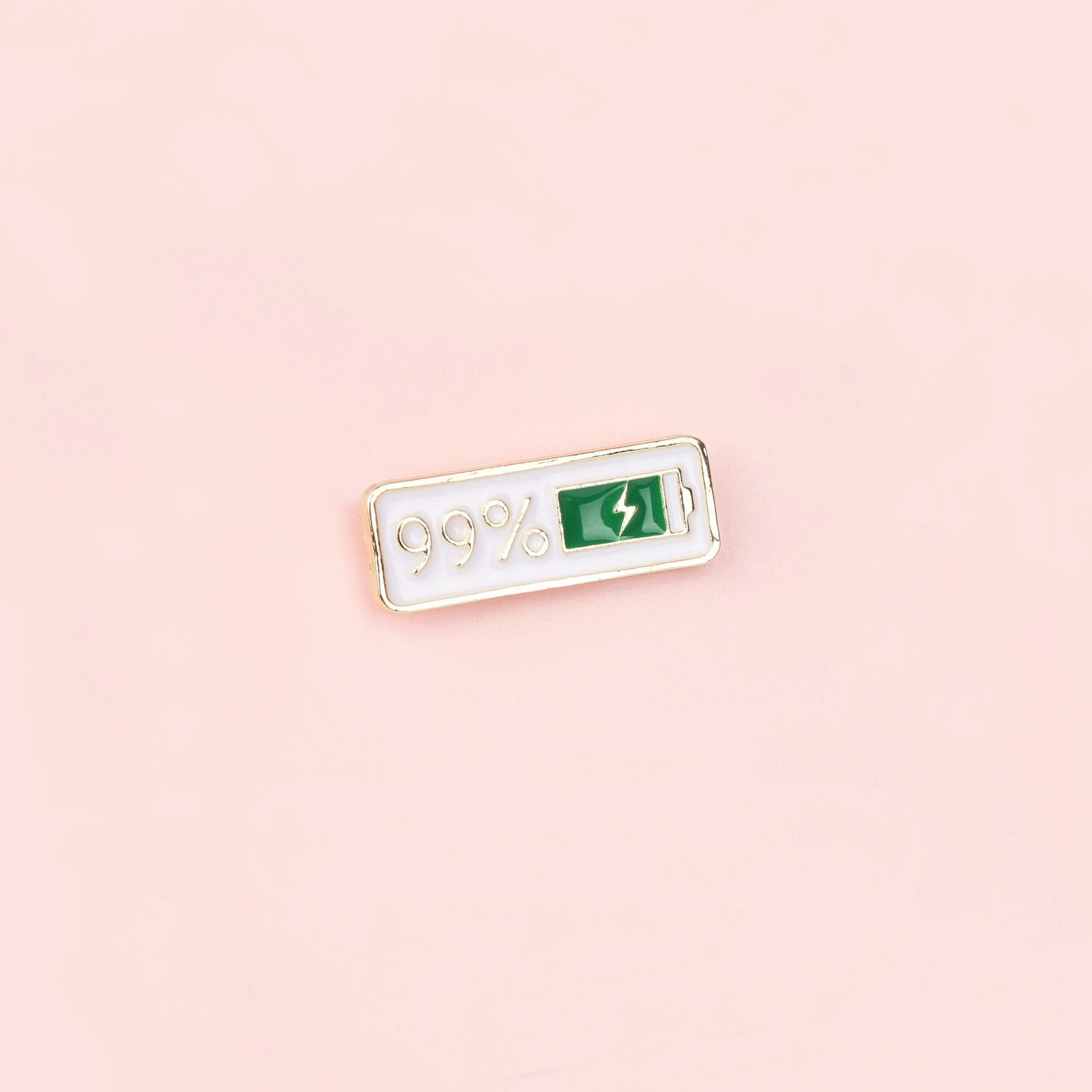 Cartoon Battery Small Brooch Metal Drip Accessories - Green