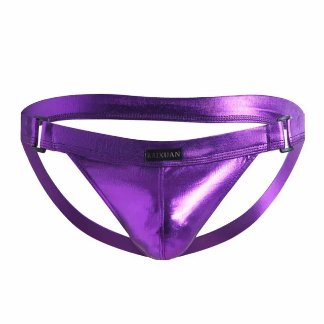 Men's Faux Leather Thong Purple - Shop at LoveMi