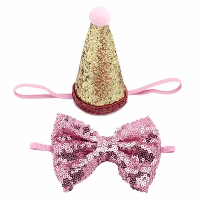 Dog sequins solid color small bow Pink - Shop at LoveMi