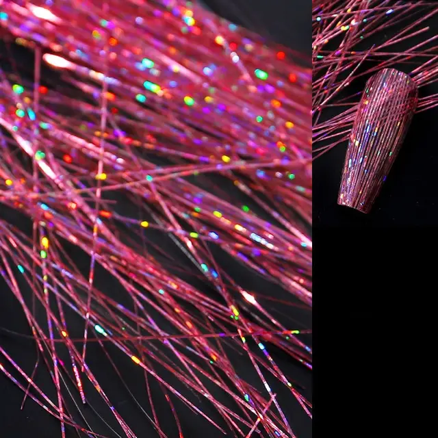 Symphony Glowing Colorful Silk Line Nail Decorations 10 Style - Shop at LoveMi