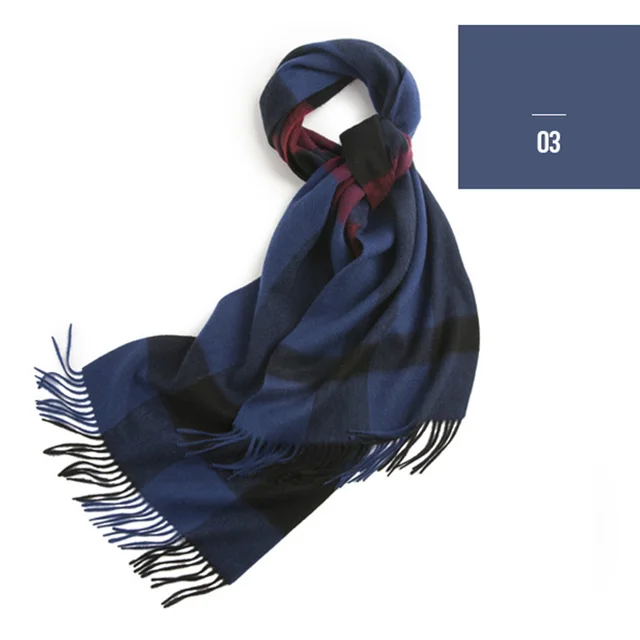 New style plaid women 40cm wide pure wool shawl Blue - Shop at LoveMi