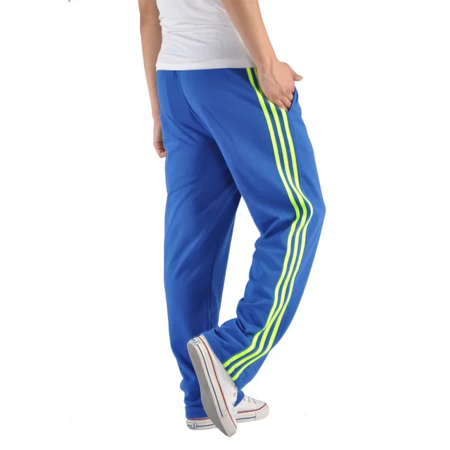 Three bar spring cotton sports trousers Bluegreen Plus Velve - Shop at LoveMi