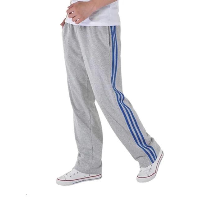 Three bar spring cotton sports trousers Greyblue Plus Velvet - Shop at LoveMi
