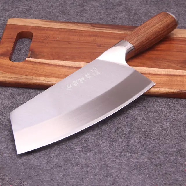 Stainless steel kitchen knife with yellow wooden handle Brown - Shop at LoveMi
