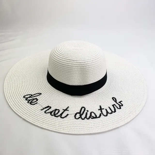 Big eaves straw hat female sunscreen sun hat Milky White - Shop at LoveMi