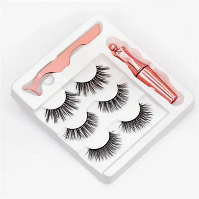 Magnetic Liquid Eyeliner & Magnetic False Eyelashes & Tweezer Set Waterproof Long Lasting Eyeliner False Eyelashes M2 - Shop at LoveMi
