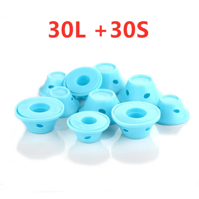 Soft Rubber Magic Hair Care Rollers Silicone Hair Curlers No Heat Hair Styling Tool 30L And 30S Light Blue - Shop at LoveMi