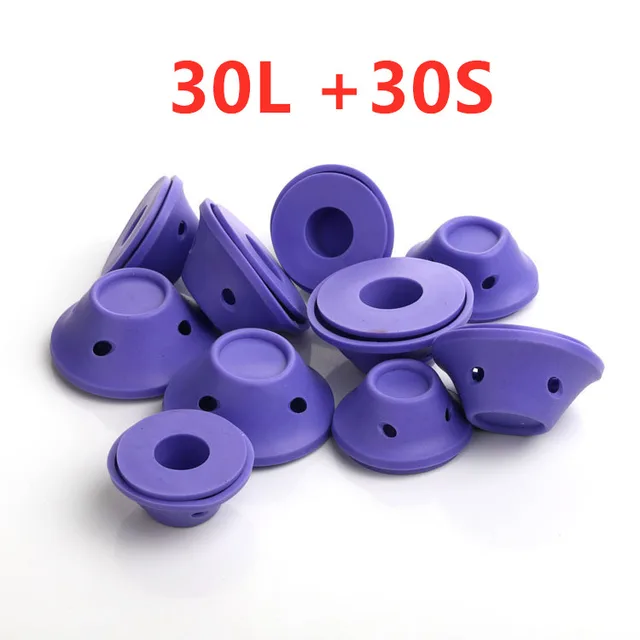 Soft Rubber Magic Hair Care Rollers Silicone Hair Curlers No Heat Hair Styling Tool 30L And 30S Purple - Shop at LoveMi