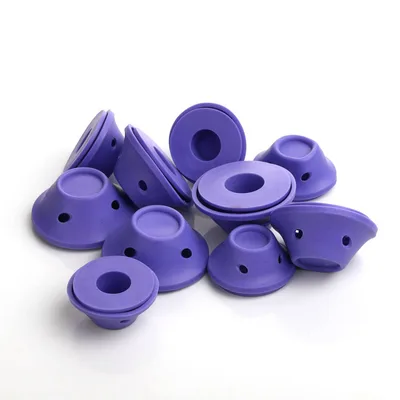 Soft Rubber Magic Hair Care Rollers Silicone Hair Curlers No Heat Hair Styling Tool 5L And 5S Purple - Shop at LoveMi