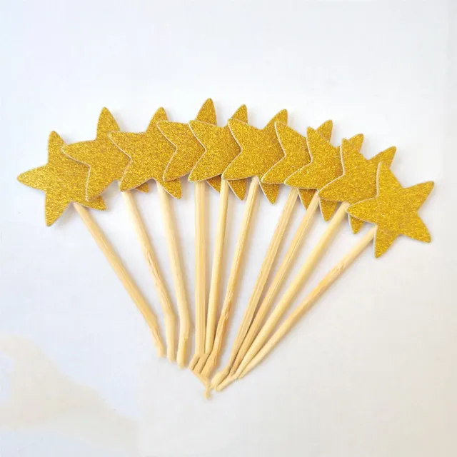Birthday cake decoration card Five Pointed Star Yellow - Shop at LoveMi