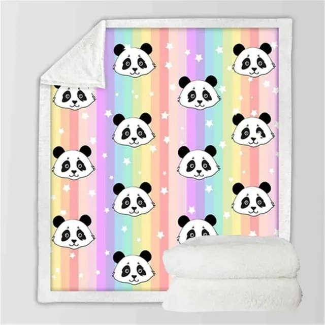 Panda series flannel blanket Rainbow Panda - Shop at LoveMi