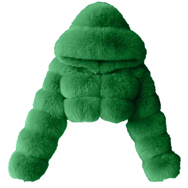 New Winter Faux Fur Coat for Women Green - Shop at LoveMi