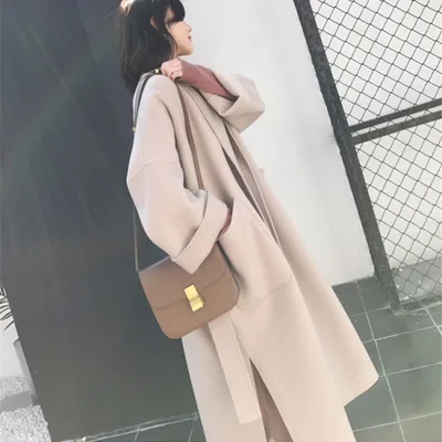 Medium length woolen coat Beige - Shop at LoveMi