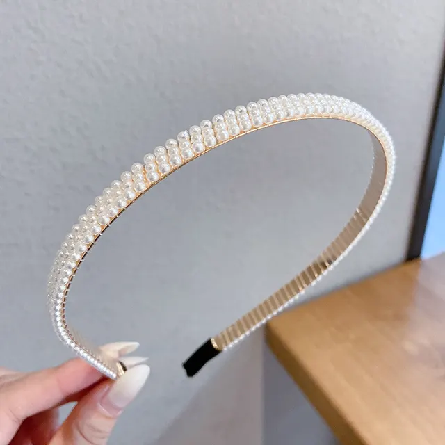 Thin pearl headband Pearl C - Shop at LoveMi