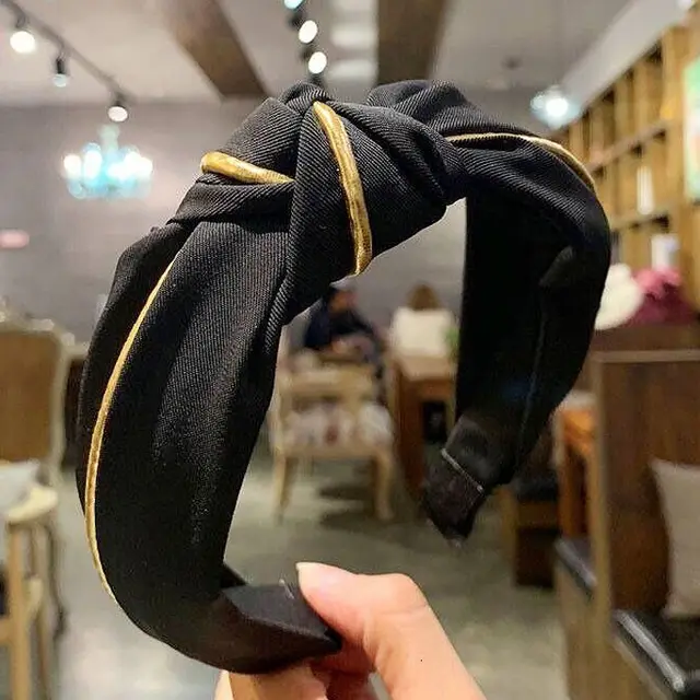 Lady Pressing Sweet Hairband Hair Accessories Black - Shop at LoveMi