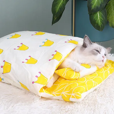 Cat Litter Winter Warm Cat Closed Removable And Washable Quilt Yellow - Shop at LoveMi