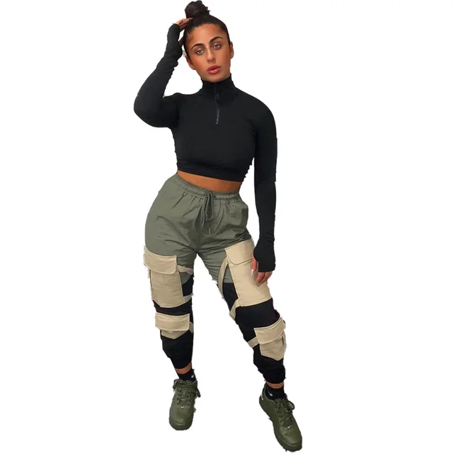 European and American sexy casual pants Army Green - Shop at LoveMi