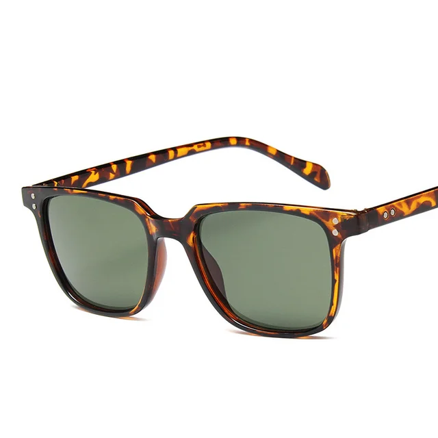 Classic retro midin sunglasses Leopard Dark Green - Shop at LoveMi