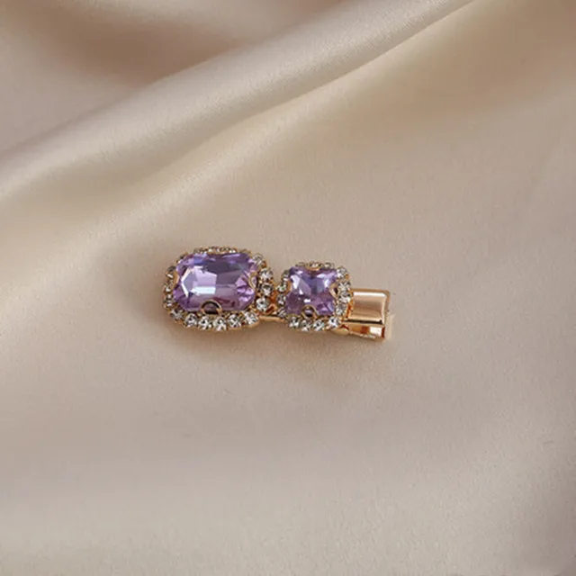 Vintage Sweet Purple Rhinestone Pearl Hairpin Two Rhinestones - Shop at LoveMi
